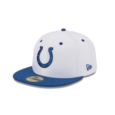 White Indianapolis Colts Hat - New Era NFL 2Tone 59FIFTY Fitted Caps USA9706815